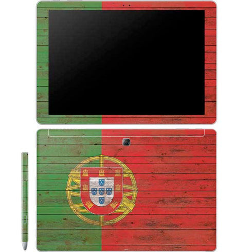 Portuguese Flag Dark Wood Galaxy Book 12in Skin